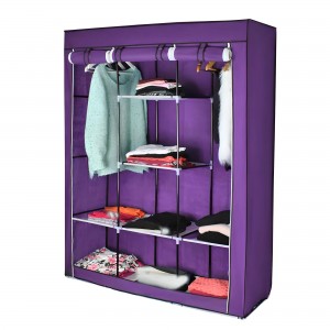 Текстильна шафа Storage Wardrobe 88130 на 3 секції, 130 х 45 х 175 см, Фіолетовий (N-14)