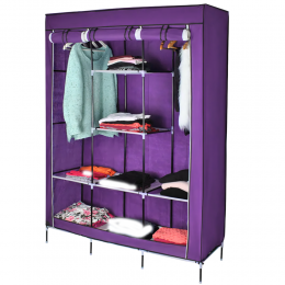 Текстильный шкаф Storage Wardrobe 88130 на 3 секции, 130 х 45 х 175 см, Фиолетовый (N-14)