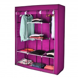 Текстильный шкаф Storage Wardrobe 88130 на 3 секции, 130 х 45 х 175 см, Розовый (N-14)