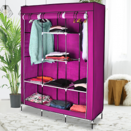 Текстильный шкаф Storage Wardrobe 88130 на 3 секции, 130 х 45 х 175 см, Розовый (N-14)