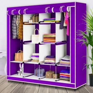 Універсальна складна каркасна шафа для одягу Storage Wardrobe 28170 на 4 секції, Фіолетовий (N-1)