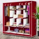 Универсальный складной каркасный шкаф для одежды Storage Wardrobe 28170 на 4 секции, Бордовый (N-1)