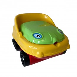 Горщик дитячий у вигляді машинки Tiny Mini Art Car музичний, Червоно-жовто-зелений (DRKJ)