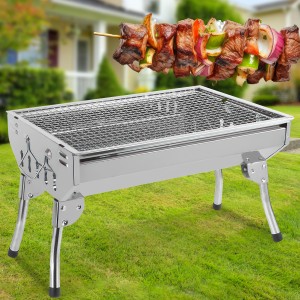 Переносний металевий складаний мангал із решіткою bbq 8006 881 CA-10 (205)
