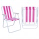 Стул туристический полосатый для пляжа, кемпинга,балкона 52х46х74см, Розовый в полоску