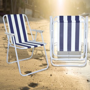 Стул туристический полосатый для пляжа, кемпинга,балкона 52х46х74см, Темно-синий в полоску Стул туристический полосатый для пляжа, кемпинга,балкона 52х46х74см, Темно-синий в полоску