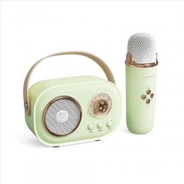 Портативная Bluetooth колонка для караоке с микрофоном на аккумуляторе, Зеленый (JM)