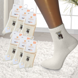 Набор женских носков CRISTAL W6615 размер 37-41, 6 пар, Белый (WAN)