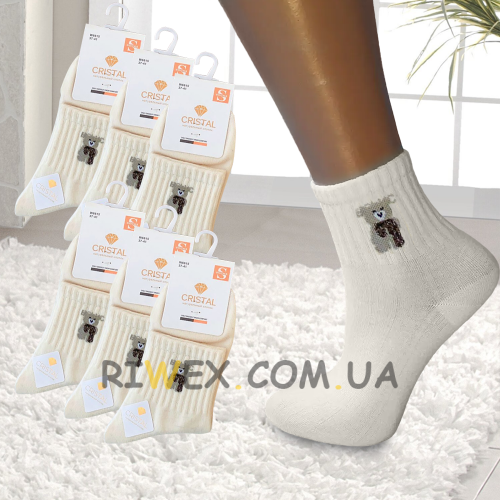 Набор женских носков CRISTAL W6615 размер 37-41, 6 пар, Белый (WAN)