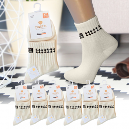 Набір жіночих шкарпеток CRISTAL W6618, розмір 37-41, 6 пар, Білий  (WAN)