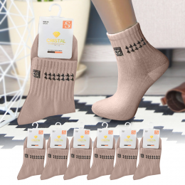 Набір жіночих шкарпеток CRISTAL W6618, розмір 37-41, 6 пар, Бежевий  (WAN)