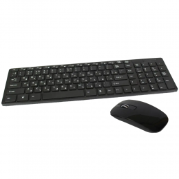 Набір бездротова клавіатура + мишка та силіконова накладка KeyBoard K-06, Чорний (206)