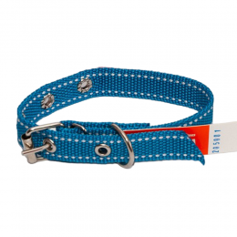 Ошейник капроновый для собак №126 одинарный 20 мм - длина 36 см, Синий (2021)
