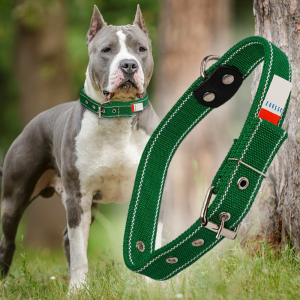 Нашийник капроновий для собак №135 повійний 35 мм - довжина 64 см, Зелений (2021)