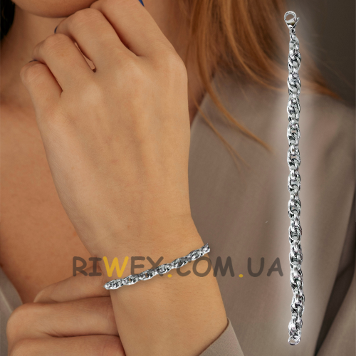 Женский серебряный браслет "Бисмарк" с чернением