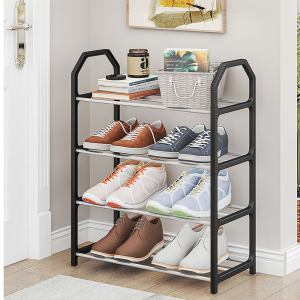 Підлогова металева полиця для взуття в передпокій Shoe rack 4 яруси (205)