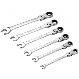 Ключі комбіновані тріскачкові шарнірні в наборі Wrench set ES-7, 7 шт. (205) 