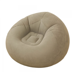 Надувне велюрове крісло-груша KR-1,  110 х 110 х 80 см, Сірий (259)