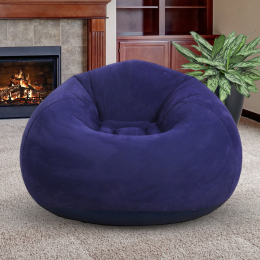 Надувне велюрове крісло-груша KR-1,  110 х 110 х 80 см, Фіолетовий (259)