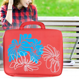 Текстильная сумка "Цветок" для ноутбука и документов 36х30х6 см, Красный