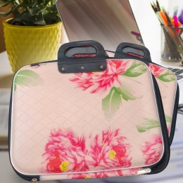 Текститкільна сумка для ноутбука і документів з ручками 35*27cм "Півонії" Рожевий
