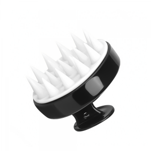 Масажер-шабер DragonTeeth із полімеру для шкіри голови та миття волосся 8 см, Чорно-білий