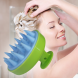  Массажер-шабер DragonTeeth  из полимера для кожи головы и мытья волос 8 см, Зелено-голубой