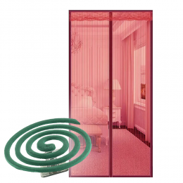 Антимоскитный набор, сетка для дверей красная - 1 шт и спираль - 10 шт.