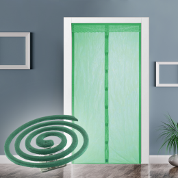 Антимоскитный набор, сетка для дверей зеленая  - 1 шт и спираль - 10 шт.