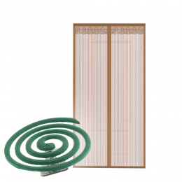 Антимоскитный набор, сетка для дверей коричневая - 1 шт и спираль - 10 шт.
