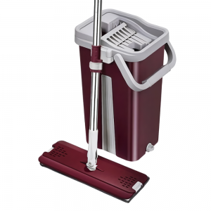 Набір для прибирання швабра з відром Scratch Cleaning Mop складна ручка автоматичний віджим 10 л, Фіолетовий
