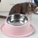 Наклонная тарелка-миска для животных, собак и кошек 2в1 с металлическим поддоном для еды и воды Розовый (626)