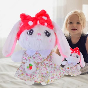 Детская мягкая плюшевая игрушка Кролик Lalafanfan 30 см Белый