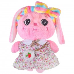 Детская мягкая плюшевая игрушка Кролик Lalafanfan 30 см Розовый