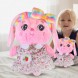 Детская мягкая плюшевая игрушка Кролик Lalafanfan 30 см Розовый
