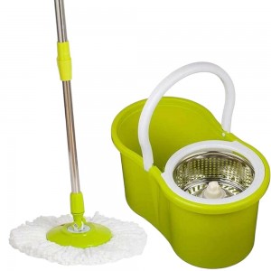 Швабра с ведром с автоматическим отжимом и полосканием Magic Mop Easy 360 на 10 литров, Зеленый