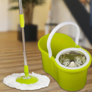 Швабра с ведром с автоматическим отжимом и полосканием Magic Mop Easy 360 на 10 литров, Зеленый