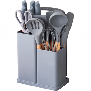 Кухонний набір ножів та аксесуарів Kitchenware Set 20 предметів, Сірий (HA-301)