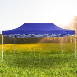 Раздвижной шатер 3*6 м усиленный, белый каркас, Синий