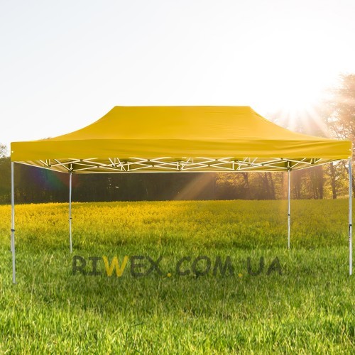 Раздвижной шатер 3*6 м усиленный, белый каркас, Желтый