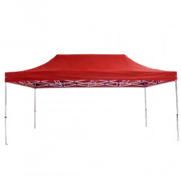 Раздвижной шатер 3*4,5 м усиленный, белый каркас, Красный
