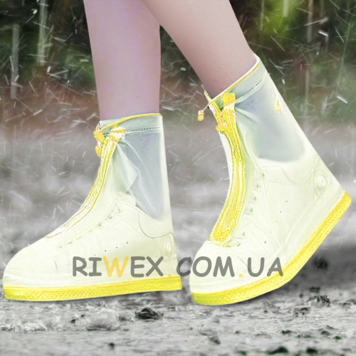 Багаторазові бахіли-чохли Waterproof Shoe Covers на взуття від дощу і бруду, розмір XL (40-41), Жовтий (205)
