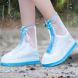 Многоразовые бахилы-чехлы Waterproof Shoe Covers на обувь от дождя и грязи, размер M (37-38), Голубой  (205)