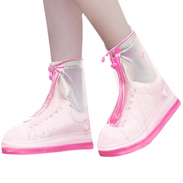 Багаторазові бахіли-чохли Waterproof Shoe Covers на взуття від дощу і бруду, розмір XL (40-41), Рожевий (205)