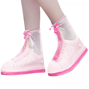 Многоразовые бахилы-чехлы Waterproof Shoe Covers на обувь от дождя и грязи, размер XL (40-41), Розовый  (205)