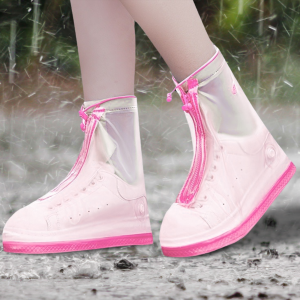 Многоразовые бахилы-чехлы Waterproof Shoe Covers на обувь от дождя и грязи, размер XL (40-41), Розовый  (205)