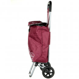 Тачка сумка с колесиками STENSON тележка до 18 кг, 34 х 24 х 85 см, Бордо