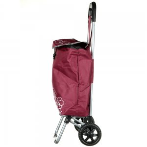 Тачка сумка з коліщатками STENSON візок до 18 кг, 34 х 24 х 85 см, Бордо