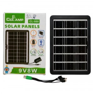 Сонячна панель для зарядки телефонів, планшетів Solar Panel CcLamp CL-680WP 8W 6V IP65 (2627)