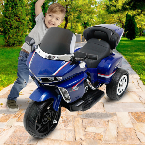 Электромобиль мотоцикл для ребенка 3-8 лет, Синий